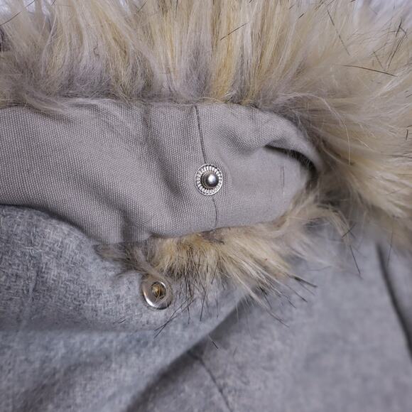 J. CREW Chateau Parka Italian Wool Stadium Cloth Heather Dusk Gray Women's 4 - Picture 11 of 16